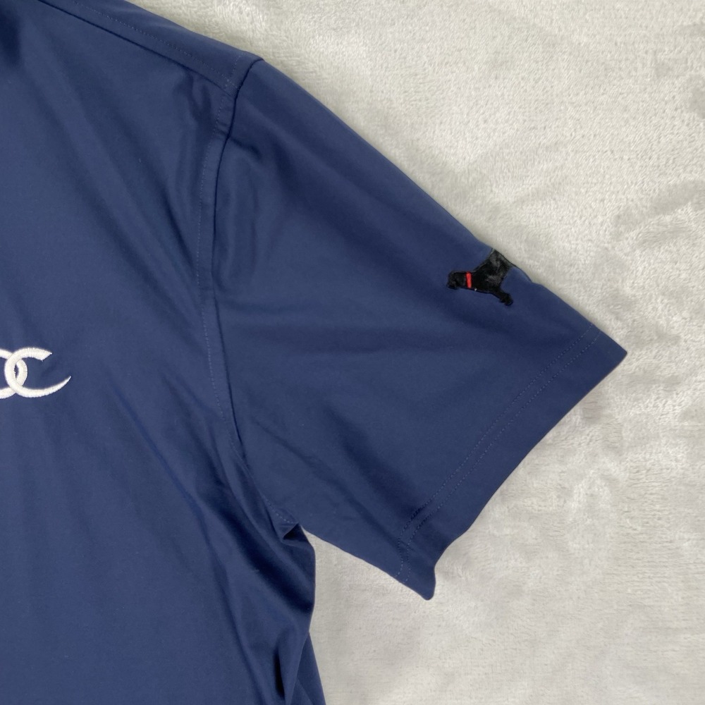 Peter Millar Shirt Mens Medium Polo Crown Crafted Golf Logo Black Lab Preppy View 6